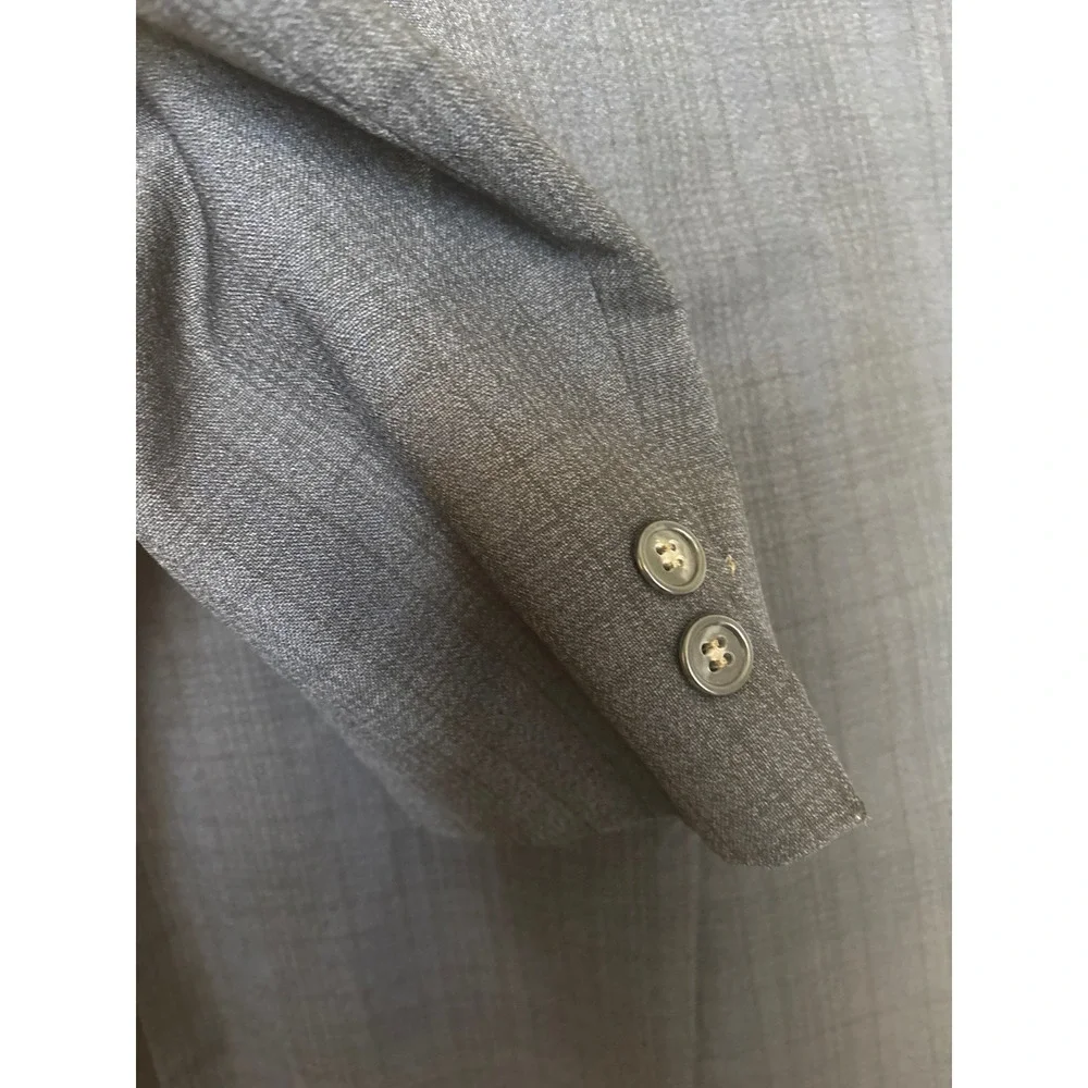 Vintage Thomas Studio Brand Hollywood Gray 2 Piece Light Suit Set Plaid Check